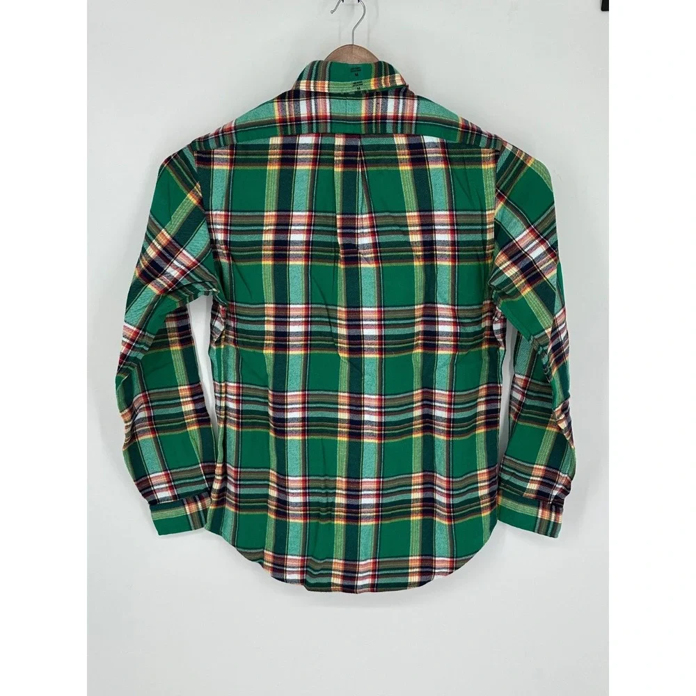 Polo Ralph Lauren Men's Sz M Classic Fit Flannel Shirt Green Plaid L/S $148 W8